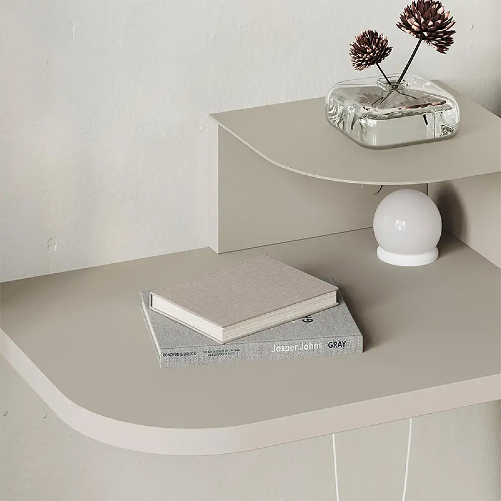 Κομοδίνο επιτοίχιο Luno Megapap με LED χρώμα sandstone 40x30x16,2εκ. | GP037-0282,1