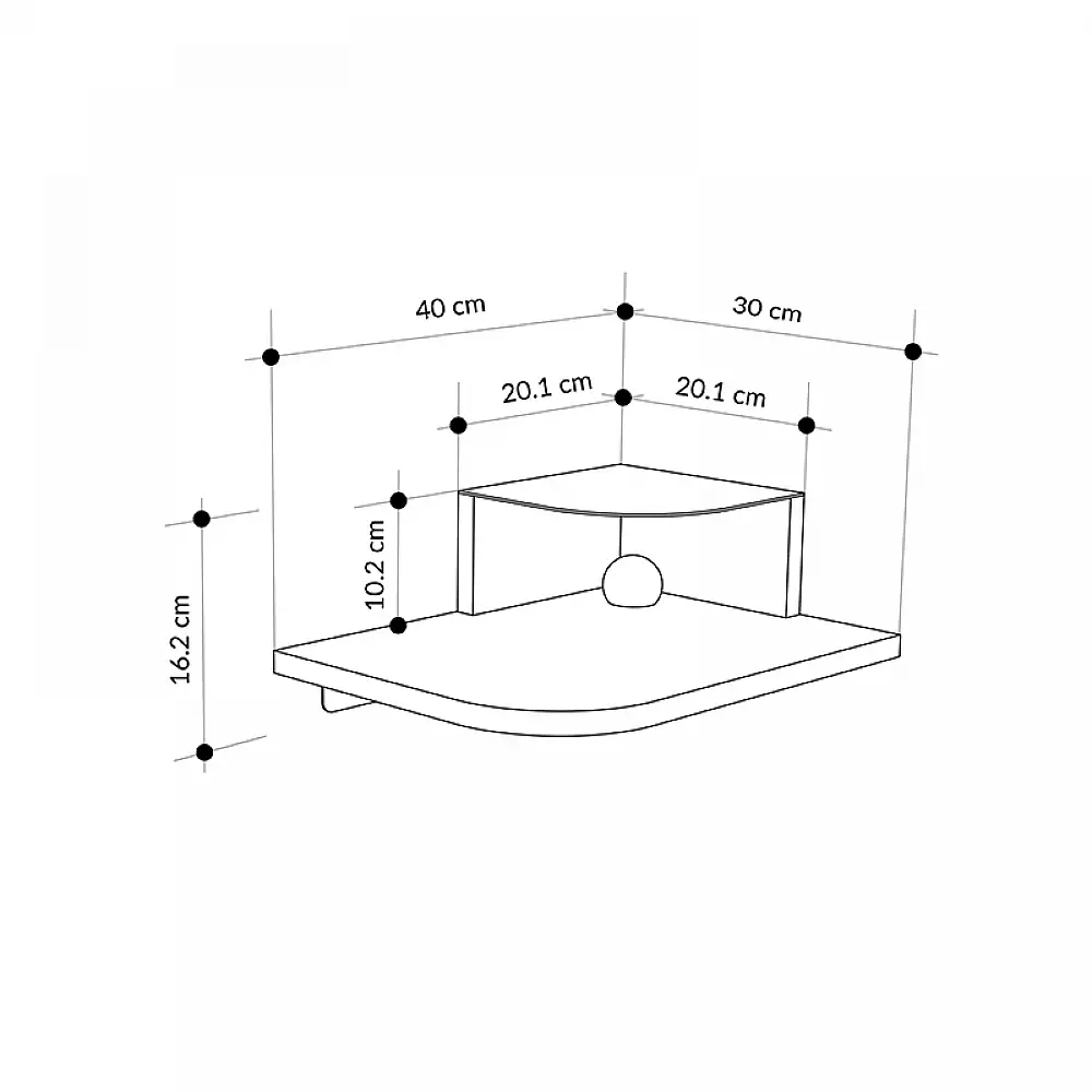 Κομοδίνο επιτοίχιο Luno Megapap με LED χρώμα sandstone 40x30x16,2εκ. | GP037-0282,1