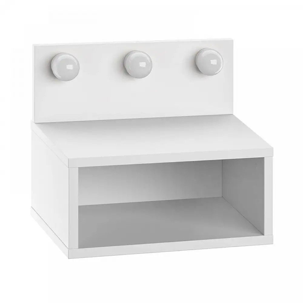 Κομοδίνο επιτοίχιο Treo Megapap με LED χρώμα λευκό 40x30x33,8εκ. | GP037-0283,1