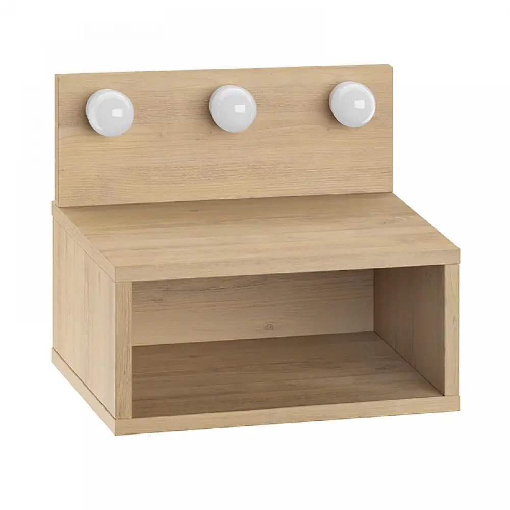 Κομοδίνο επιτοίχιο Treo Megapap με LED χρώμα sapphire oak 40x30x33,8εκ. | GP037-0283,2