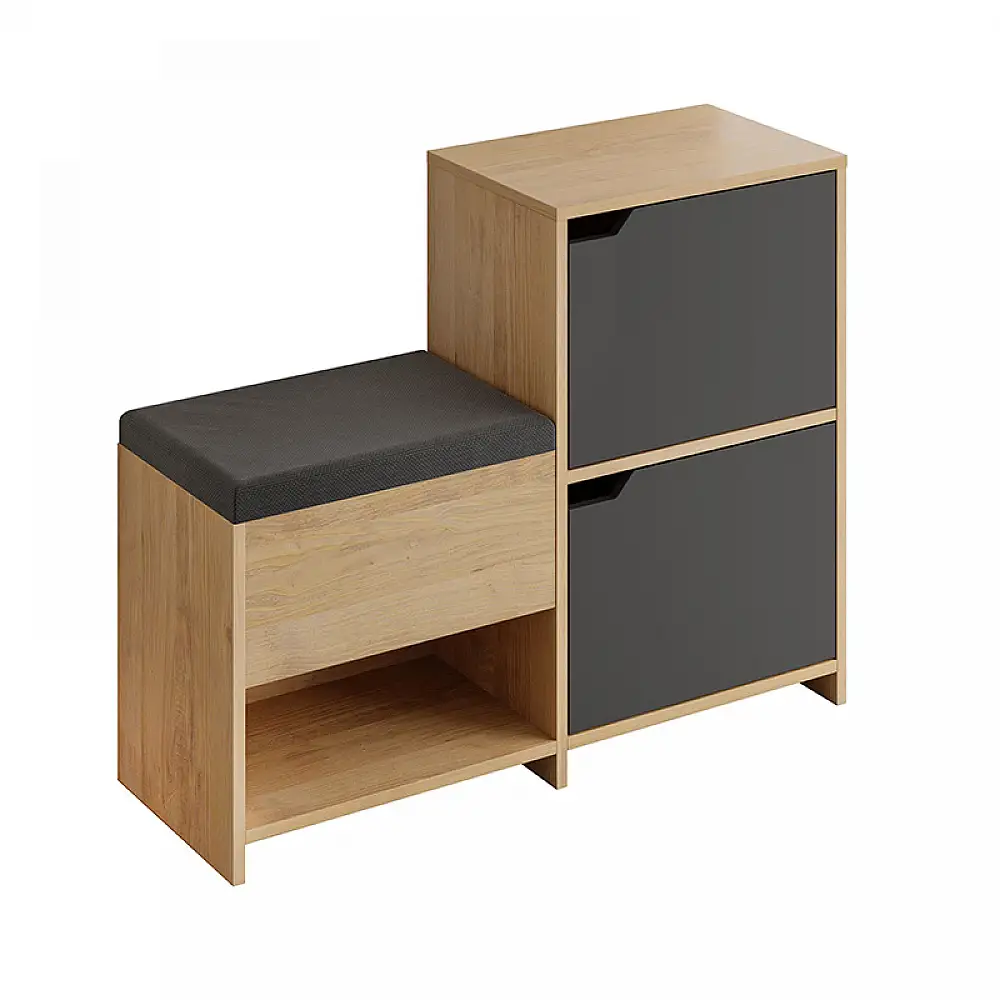 Παπουτσοθήκη Haven Megapap χρώμα sapphire oak - ανθρακί 101x35x80,4εκ. | GP037-0285,1