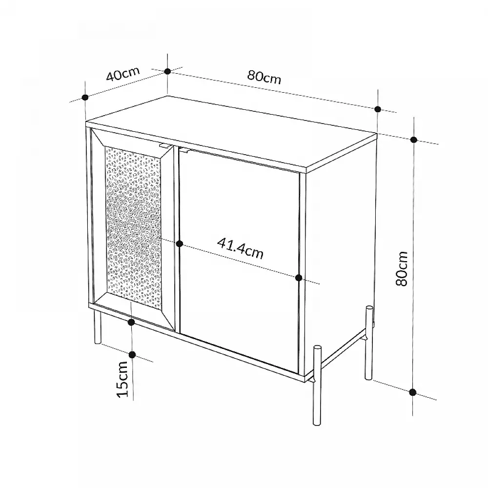 Μπουφές Naive Megapap χρώμα sapphire oak 80x40x80εκ. | GP037-0286,1