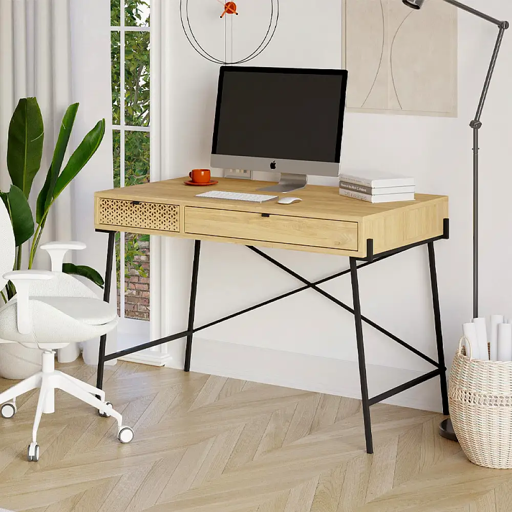 Γραφείο εργασίας Naive Megapap χρώμα sapphire oak 113,4x60x77,5εκ. | GP037-0287,1