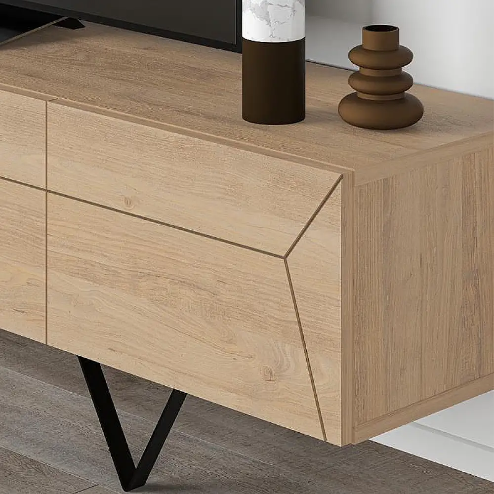 Έπιπλο τηλεόρασης Jacomen Megapap χρώμα sapphire oak 160x35x43εκ. | GP037-0288,1