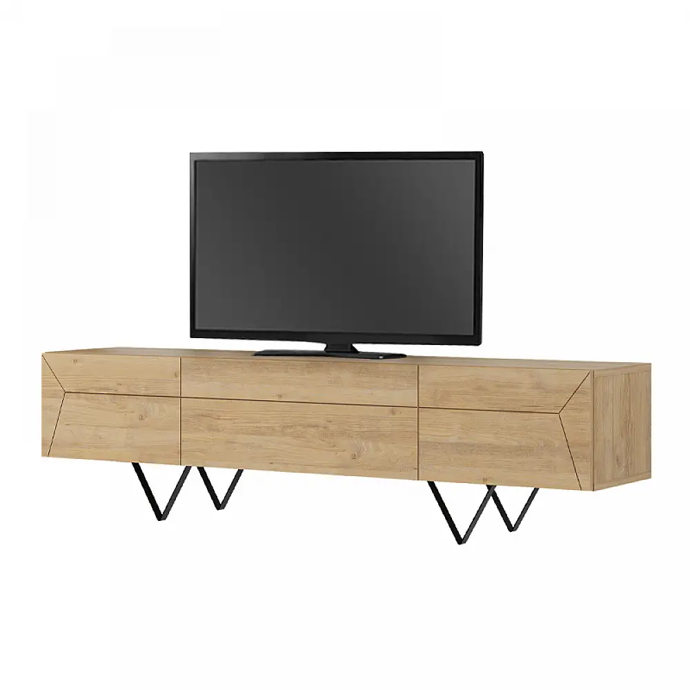 Έπιπλο τηλεόρασης Jacomen Megapap χρώμα sapphire oak 160x35x43εκ. | GP037-0288,1