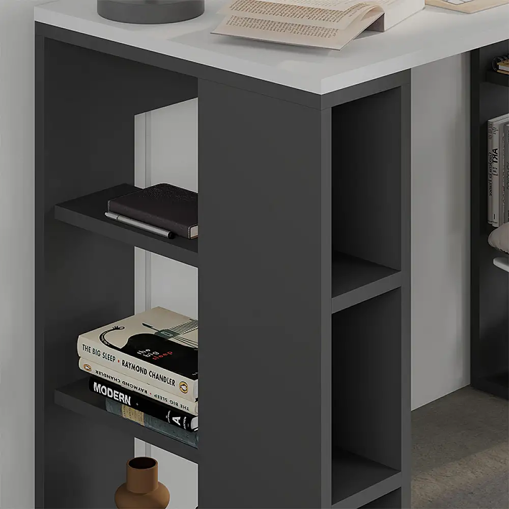 Γραφείο εργασίας Colmar Megapap χρώμα ανθρακί - λευκό 106x50x75εκ. | GP037-0289,1