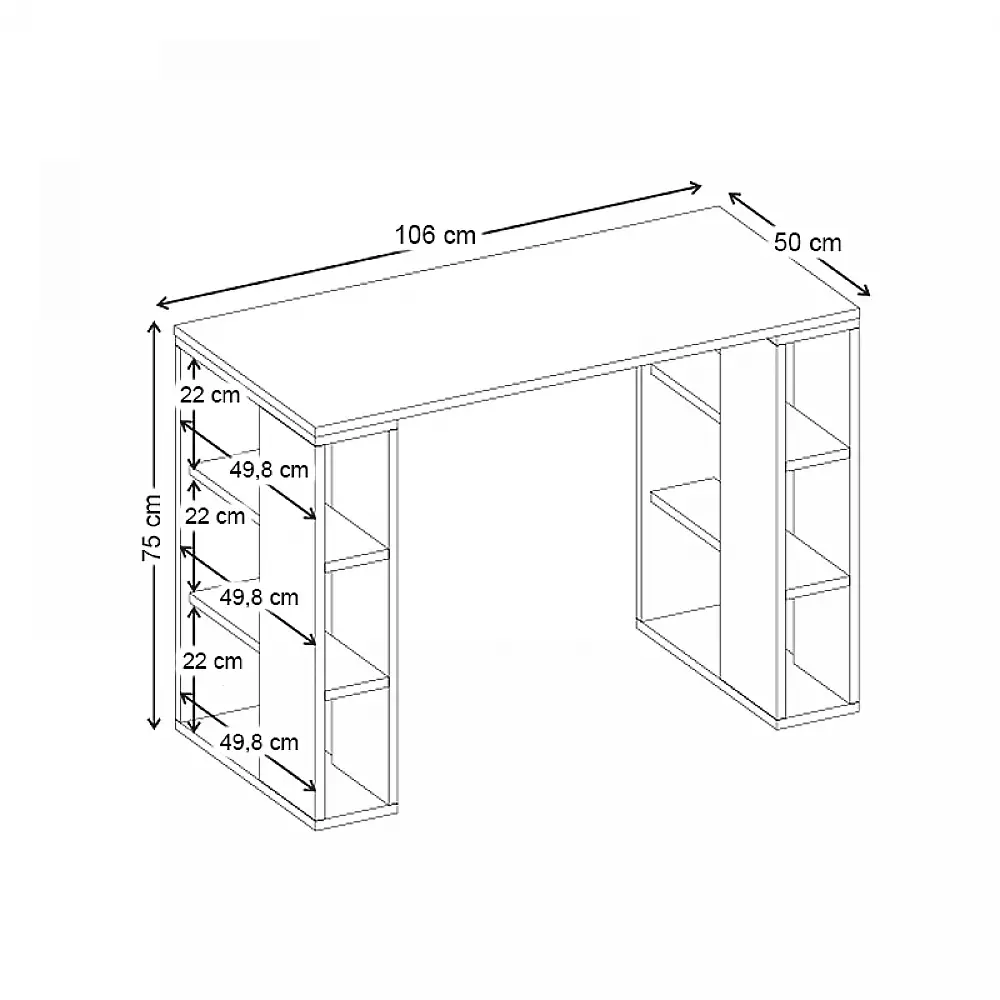 Γραφείο εργασίας Colmar Megapap χρώμα ανθρακί - λευκό 106x50x75εκ. | GP037-0289,1