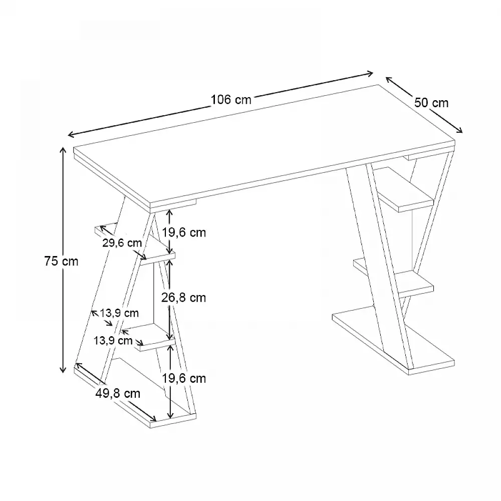 Γραφείο εργασίας Papillon Megapap χρώμα ash green - λευκό 106x50x75εκ | GP037-0290,2