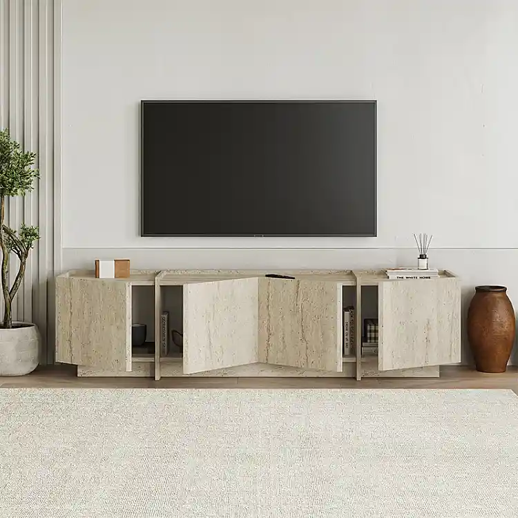 Έπιπλο τηλεόρασης Lowen Megapap χρώμα travertine 180x35x46,2εκ. | GP037-0294,2