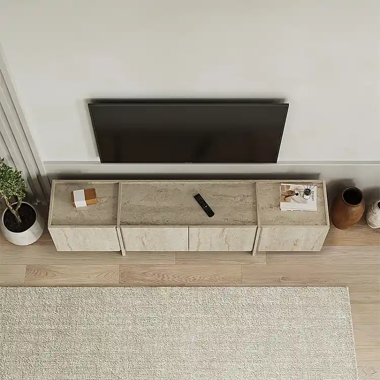 Έπιπλο τηλεόρασης Lowen Megapap χρώμα travertine 180x35x46,2εκ. | GP037-0294,2