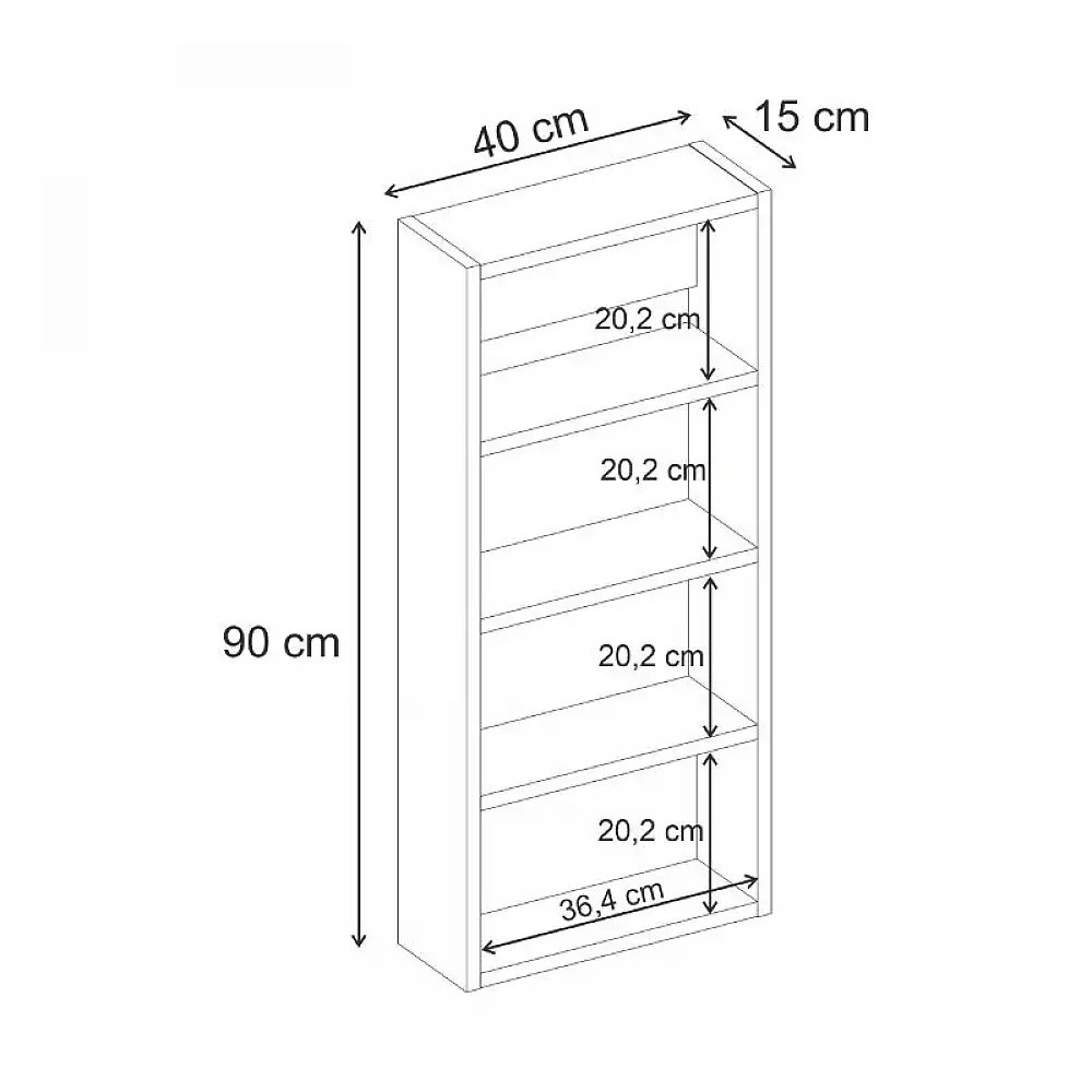 Ραφιέρα τοίχου Rafina Megapap χρώμα καρυδί Ud 40x15x90εκ. | GP037-0296,1