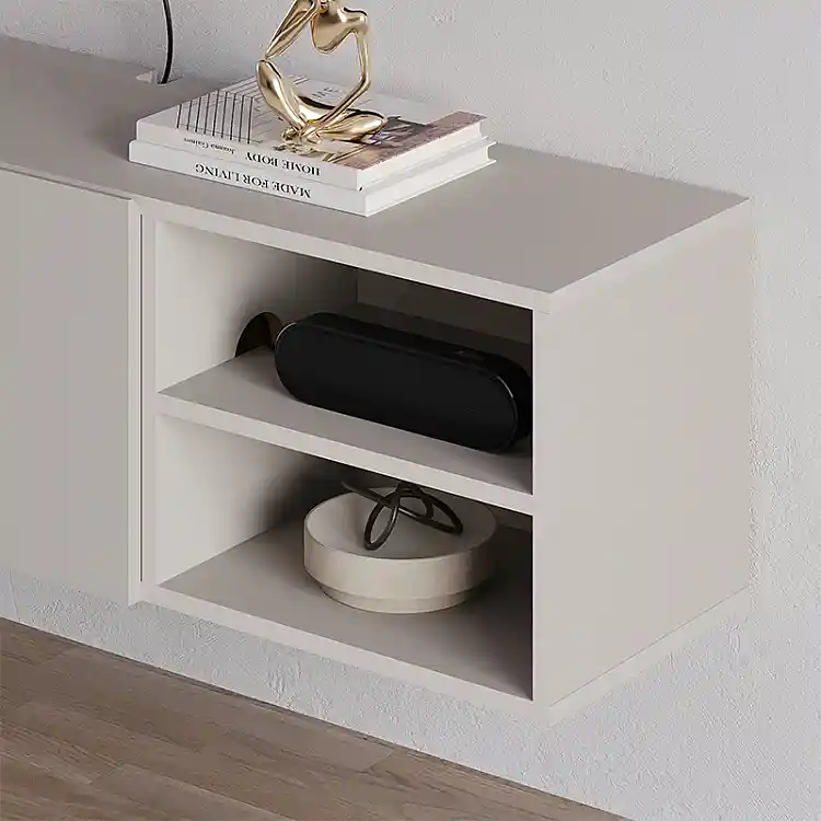Έπιπλο τηλεόρασης επιτοίχιο Conrad Megapap χρώμα sandstone 140x35x38εκ. | GP037-0297,1