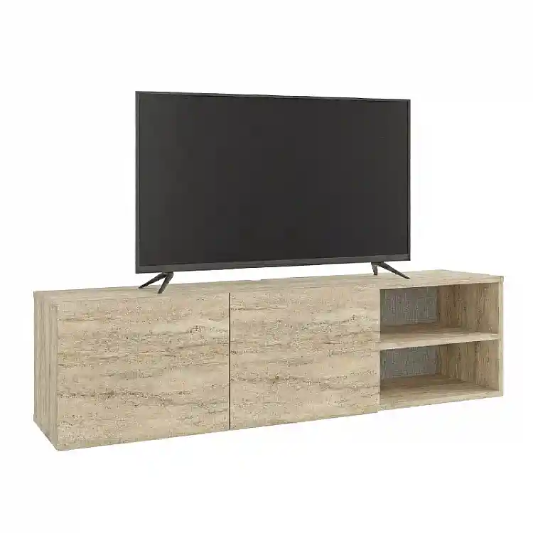 Έπιπλο τηλεόρασης επιτοίχιο Conrad Megapap χρώμα travertine 140x35x38εκ. | GP037-0297,2