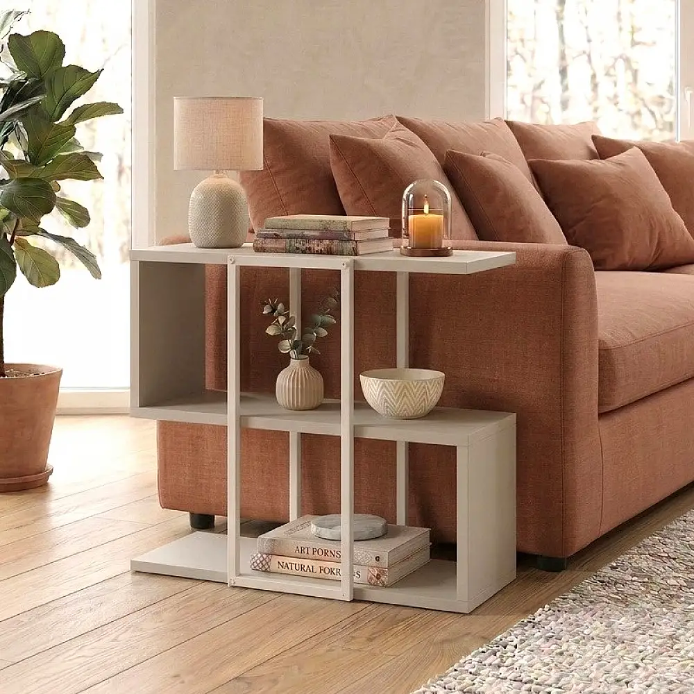 Τραπεζάκι βοηθητικό Homia Megapap χρώμα sandstone 56x25x56,5εκ. | GP037-0303,1