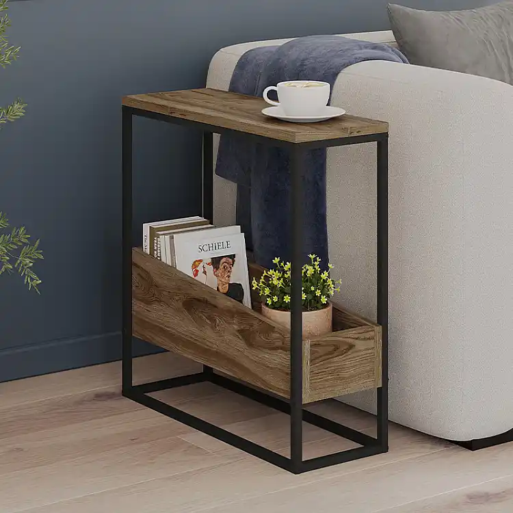 Τραπεζάκι βοηθητικό Lido Megapap χρώμα καρυδί Ud 60x22x62εκ. | GP037-0304,1