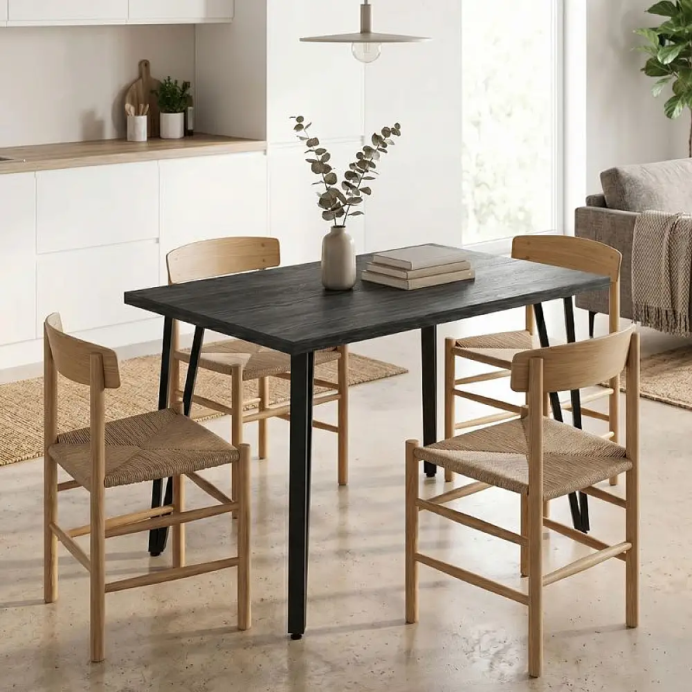 Τραπέζι Xana Megapap χρώμα black wood 120x70x77,5εκ. | GP037-0315,3