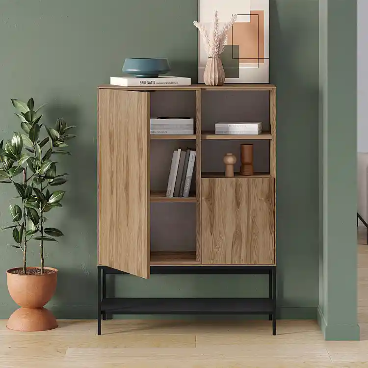 Μπουφές Amira Megapap χρώμα καρυδί Ud - black wood 90x40x125εκ. | GP037-0317,1
