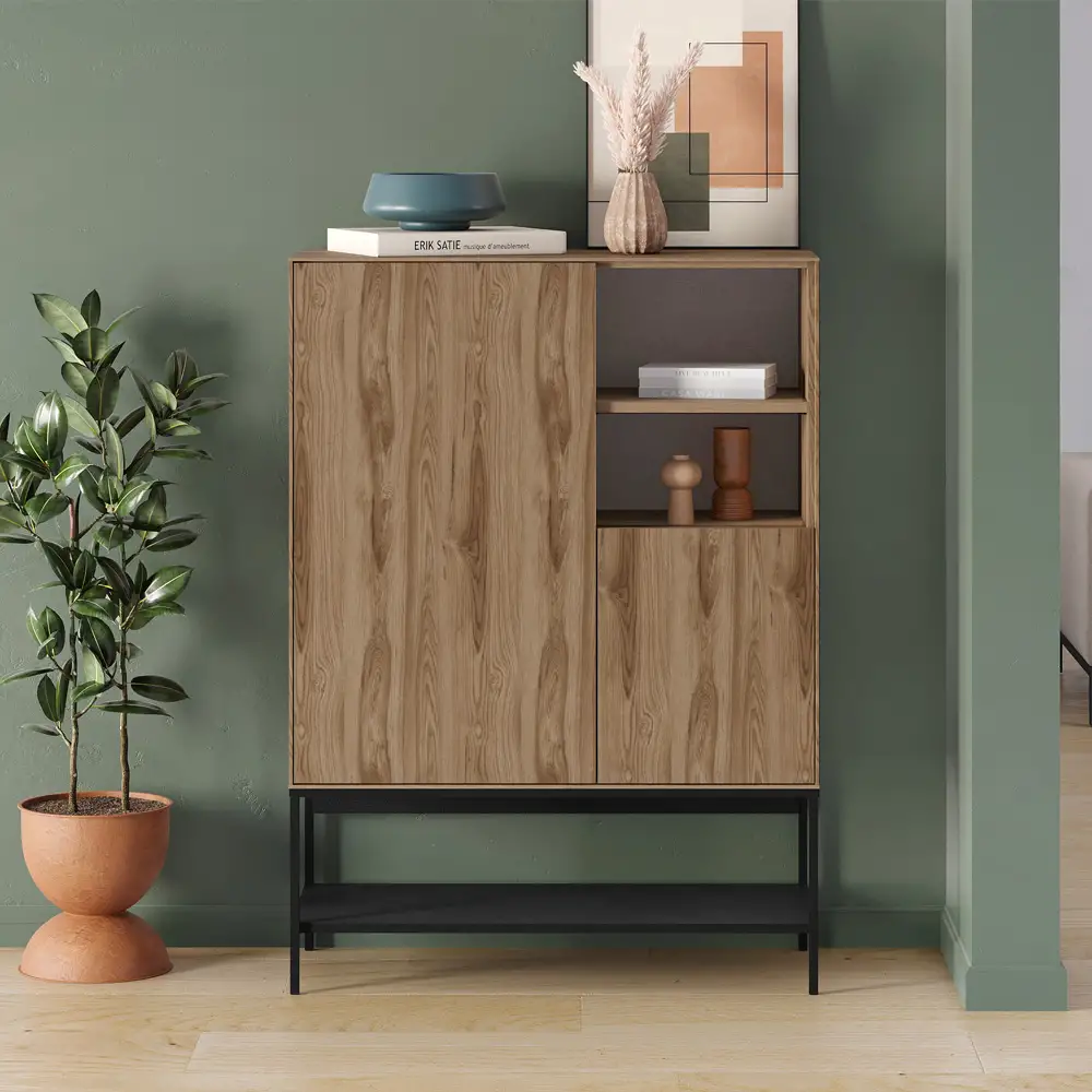 Μπουφές Amira Megapap χρώμα καρυδί Ud - black wood 90x40x125εκ. | GP037-0317,1