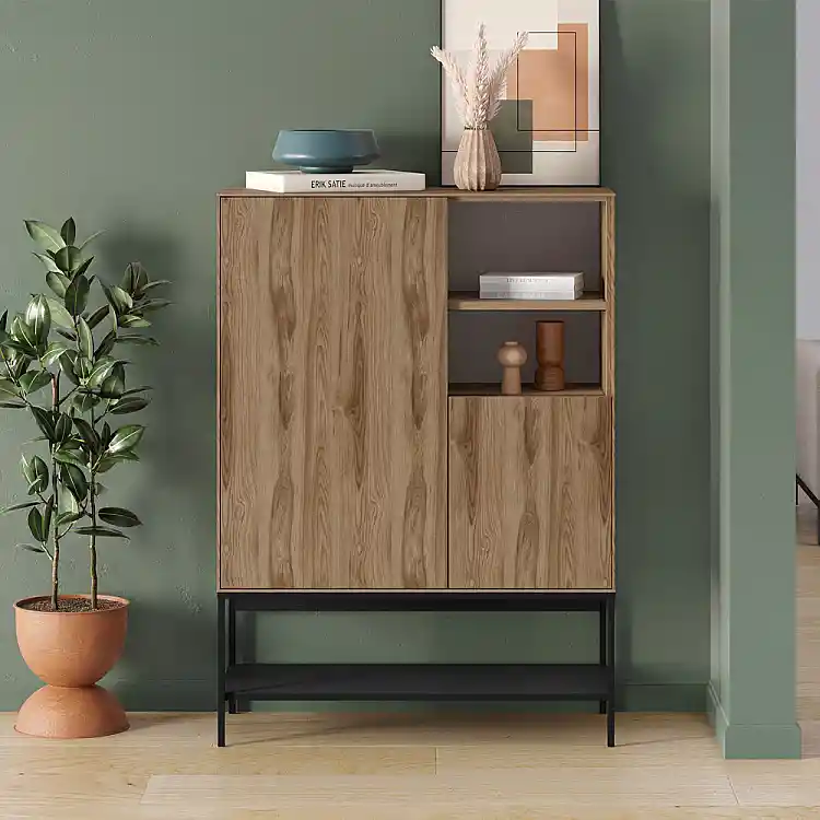 Μπουφές Amira Megapap χρώμα καρυδί Ud - black wood 90x40x125εκ. | GP037-0317,1