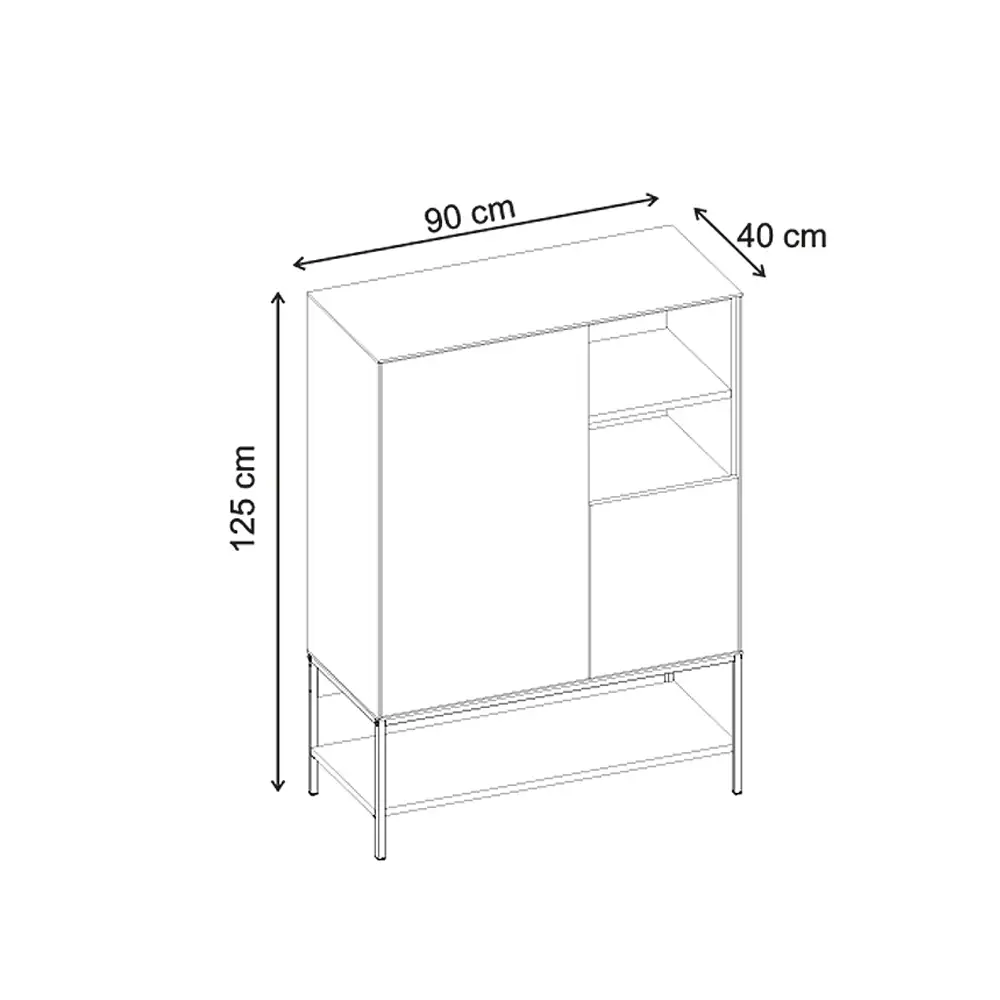 Μπουφές Amira Megapap χρώμα καρυδί Ud - black wood 90x40x125εκ. | GP037-0317,1