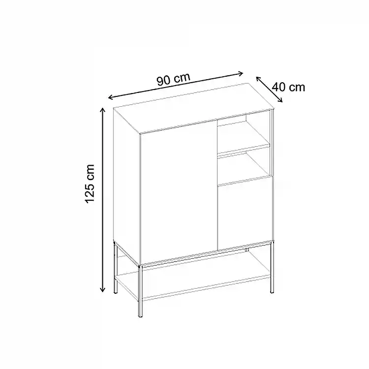Μπουφές Amira Megapap χρώμα καρυδί Ud - black wood 90x40x125εκ. | GP037-0317,1