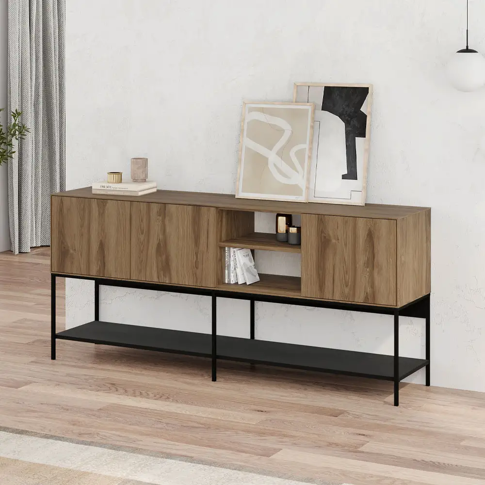 Μπουφές Amira Megapap χρώμα καρυδί Ud - black wood 180x40x80εκ. | GP037-0318,1