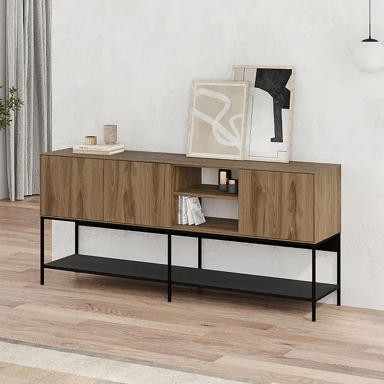 Μπουφές Amira Megapap χρώμα καρυδί Ud - black wood 180x40x80εκ. | GP037-0318,1