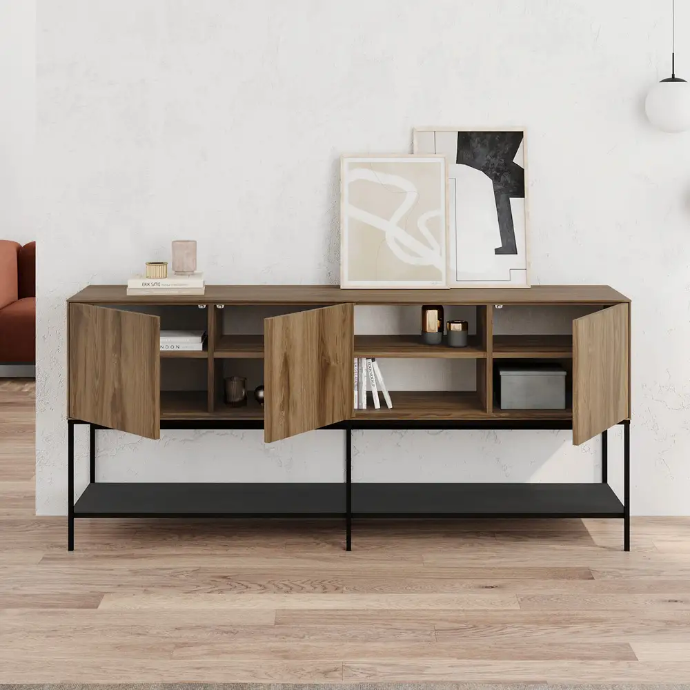 Μπουφές Amira Megapap χρώμα καρυδί Ud - black wood 180x40x80εκ. | GP037-0318,1
