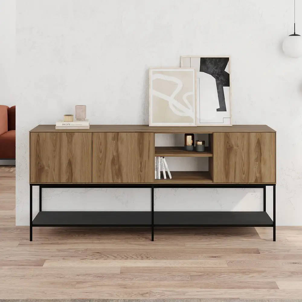 Μπουφές Amira Megapap χρώμα καρυδί Ud - black wood 180x40x80εκ. | GP037-0318,1