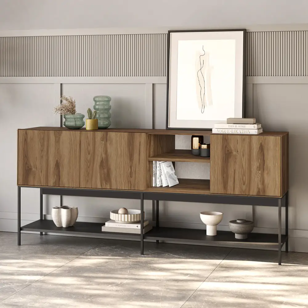 Μπουφές Amira Megapap χρώμα καρυδί Ud - black wood 180x40x80εκ. | GP037-0318,1
