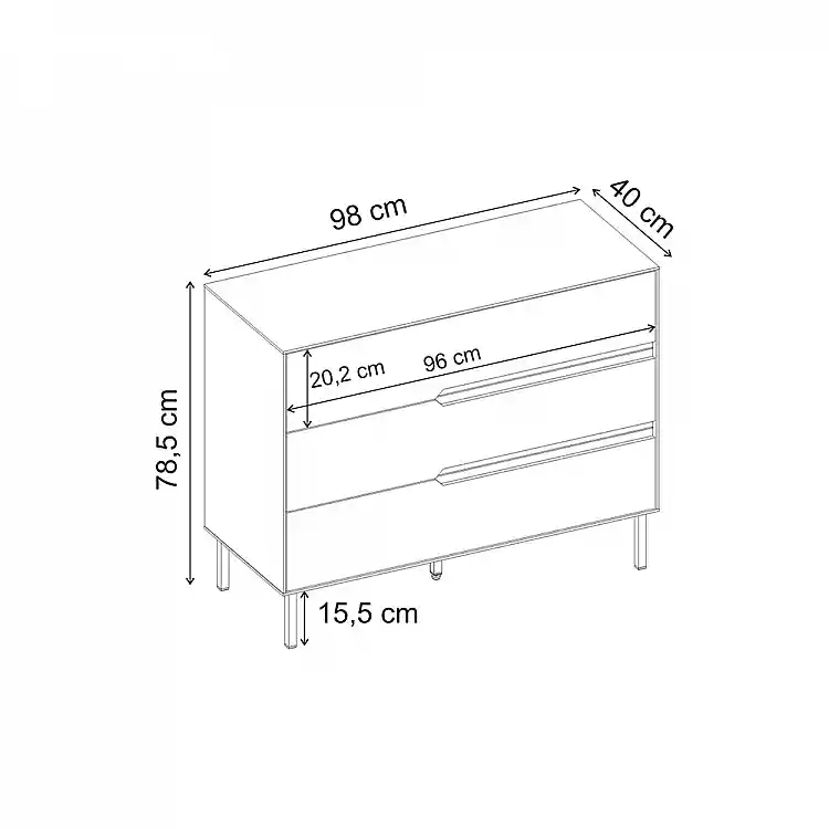 Συρταριέρα Arch Megapap χρώμα sandstone 98x40x78,5εκ. | GP037-0322,1