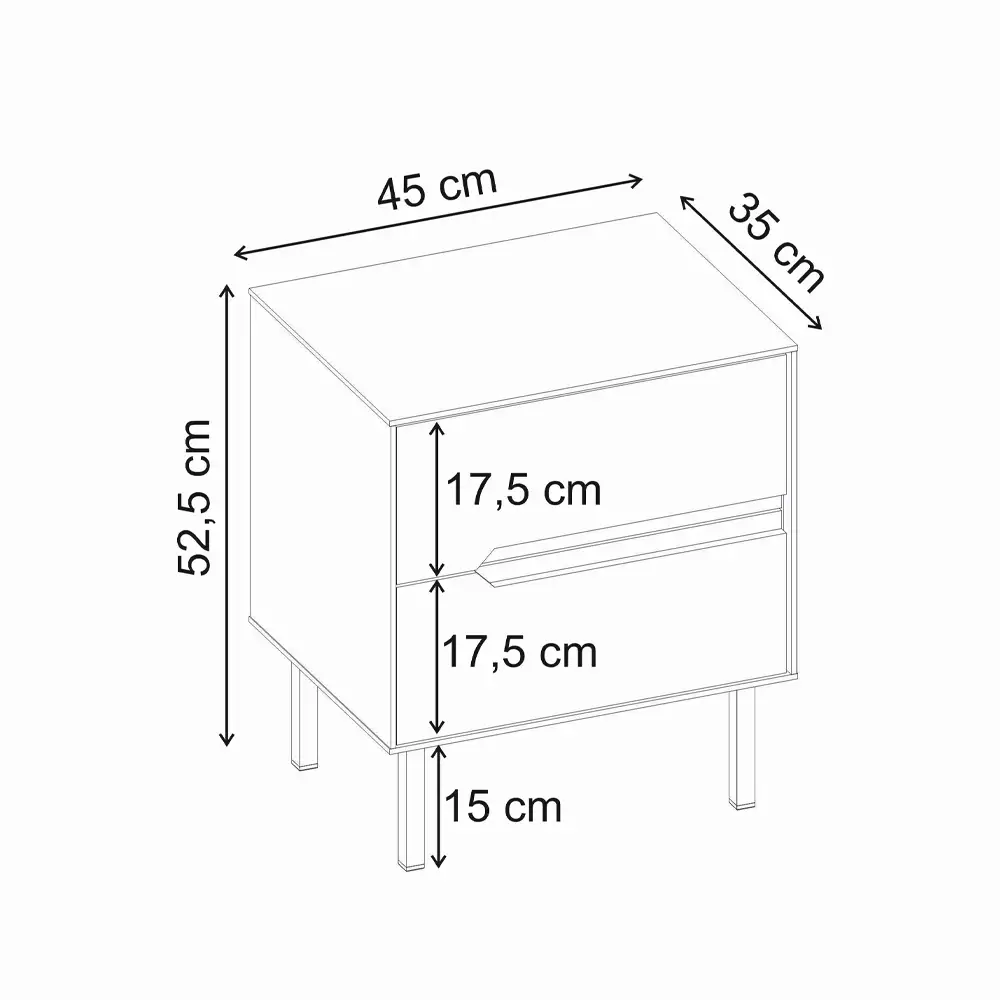 Κομοδίνο Arch Megapap χρώμα sandstone 45x35x52,5εκ. | GP037-0323,1