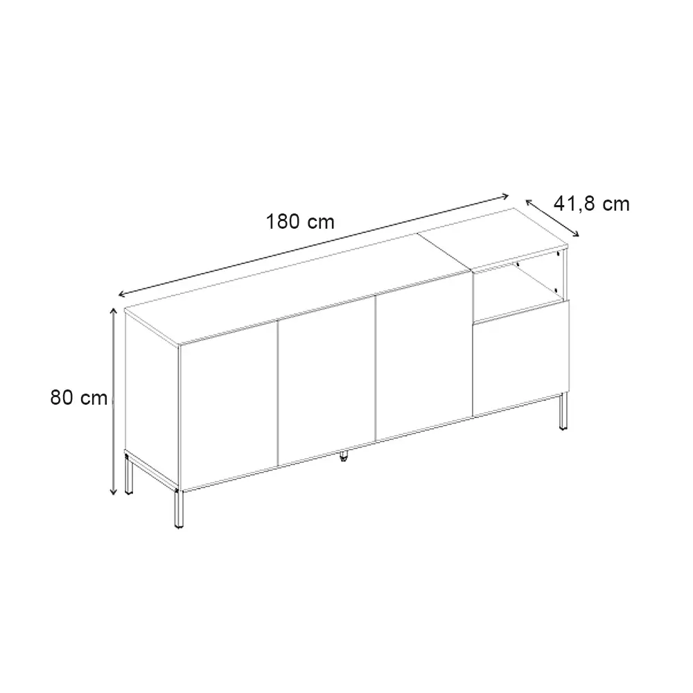 Μπουφές Cailin Megapap χρώμα sandstone - sepet oak 180x41,8x80εκ. | GP037-0327,2