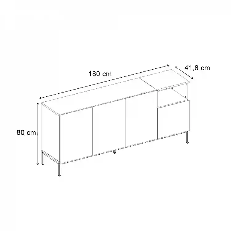 Μπουφές Cailin Megapap χρώμα sandstone - sepet oak 180x41,8x80εκ. | GP037-0327,2