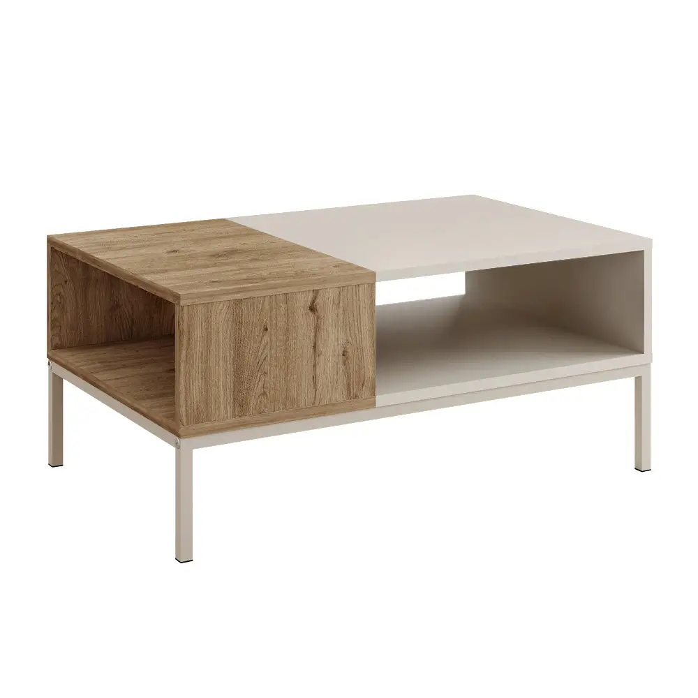 Τραπεζάκι σαλονιού Cailin Megapap χρώμα sandstone - sepet oak 90x56x40,6εκ. | GP037-0328,2