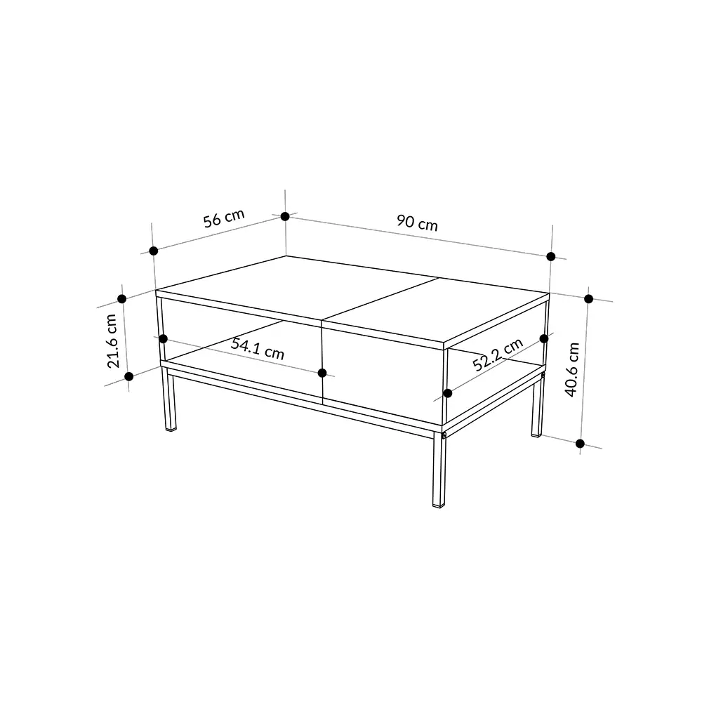 Τραπεζάκι σαλονιού Cailin Megapap χρώμα sandstone - sepet oak 90x56x40,6εκ. | GP037-0328,2