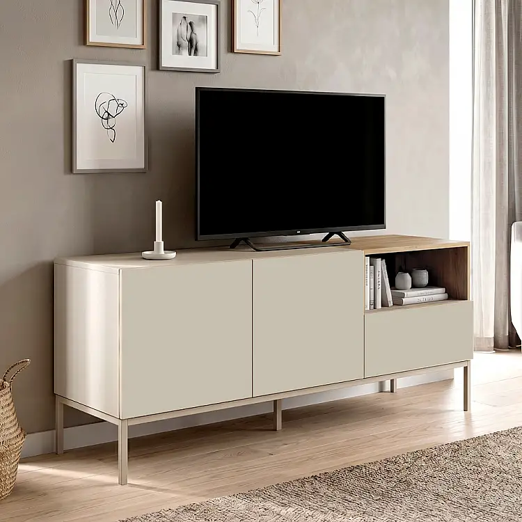 Έπιπλο τηλεόρασης Cailin Megapap χρώμα sandstone - sepet oak 140x41,8x55εκ. | GP037-0329,2