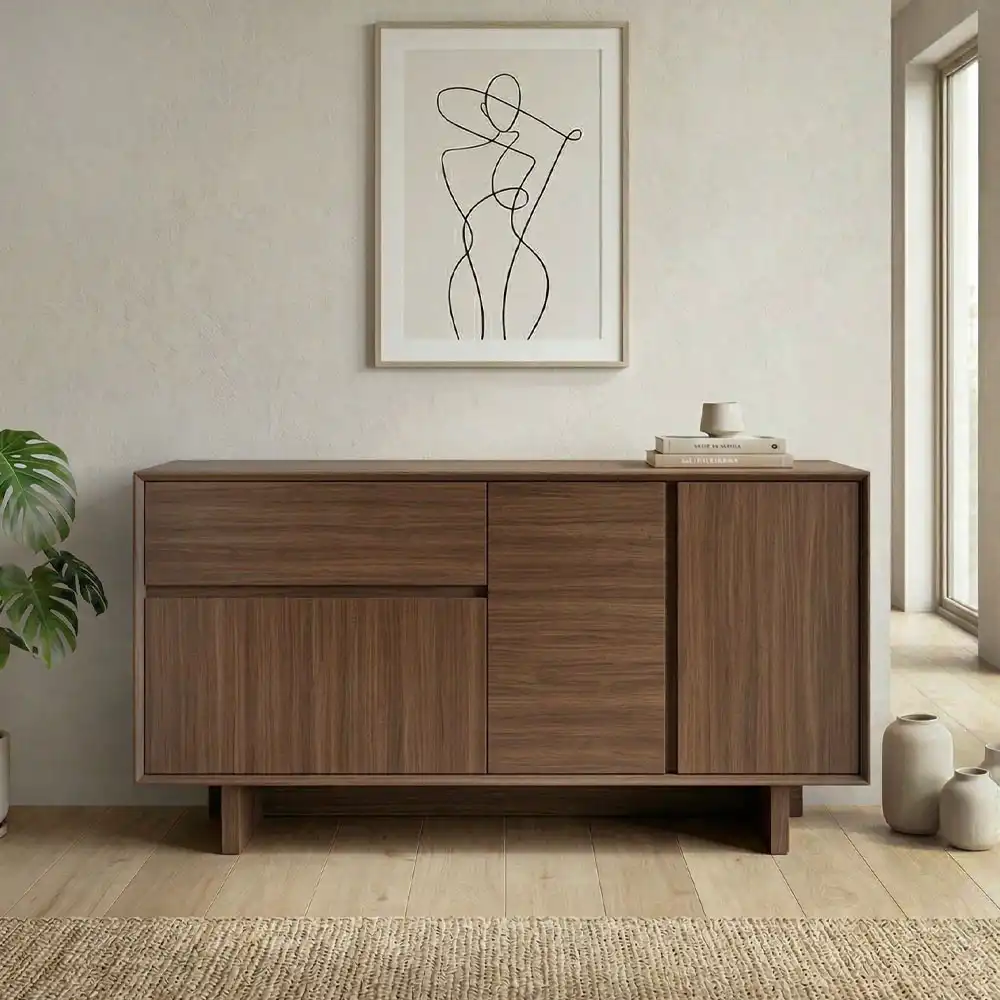 Μπουφές Capri Megapap χρώμα καρυδί milano 146x45x76,5εκ. | GP037-0331,1