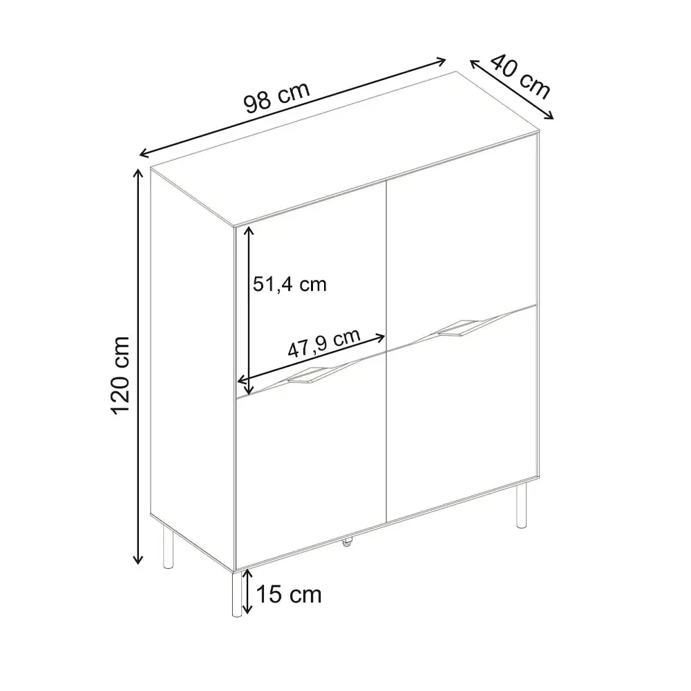 Μπουφές Marquise Megapap χρώμα sandstone 98x40x120εκ. | GP037-0338,1