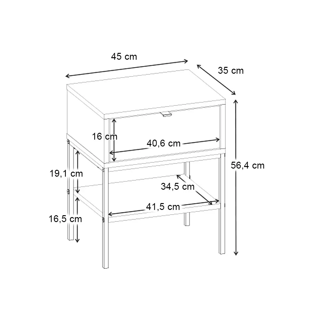 Κομοδίνο Melis Megapap χρώμα sandstone 45x35x56,4εκ. | GP037-0348,2