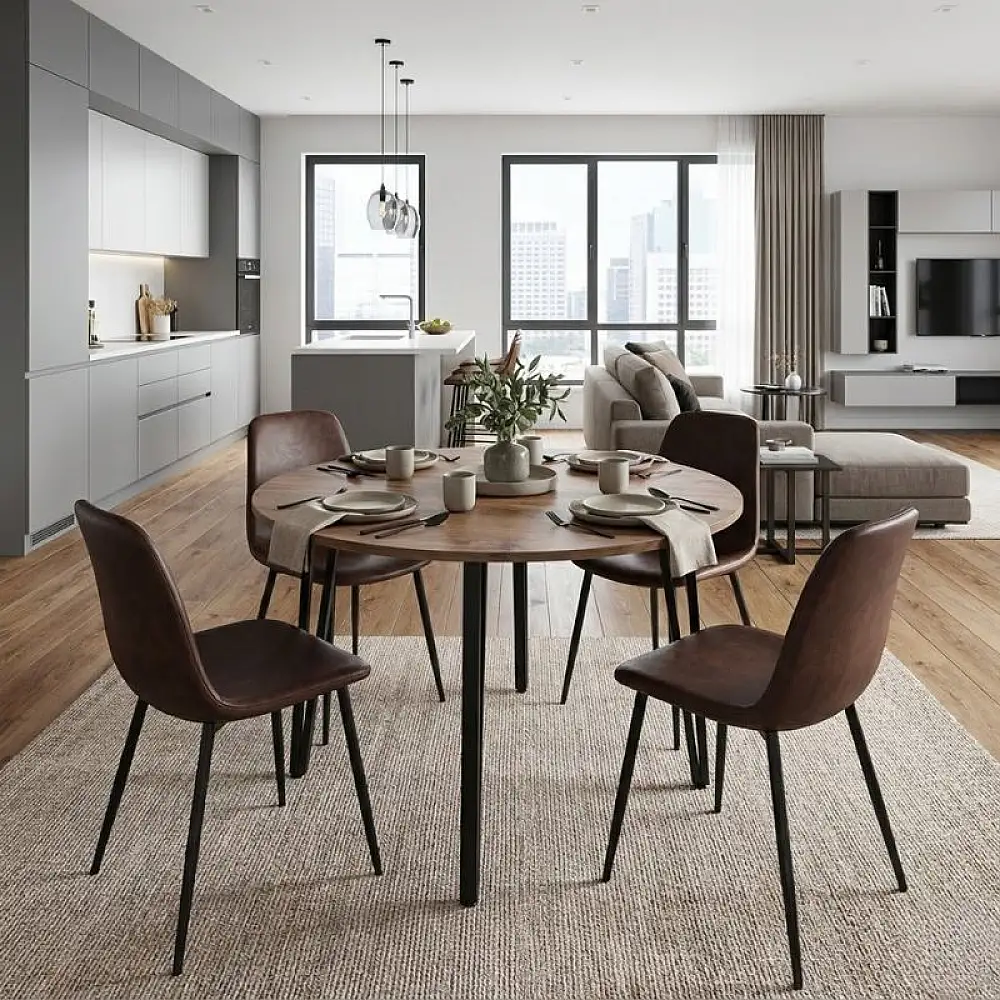 Τραπέζι Zeno Megapap χρώμα ακακίας Ø110x73,5εκ. | GP038-0029,1