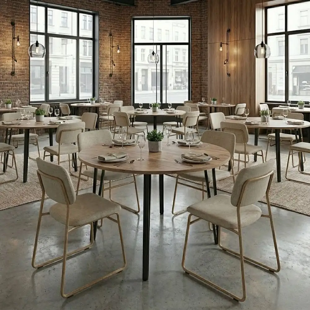 Τραπέζι Zeno Megapap χρώμα ακακίας Ø110x73,5εκ. | GP038-0029,1