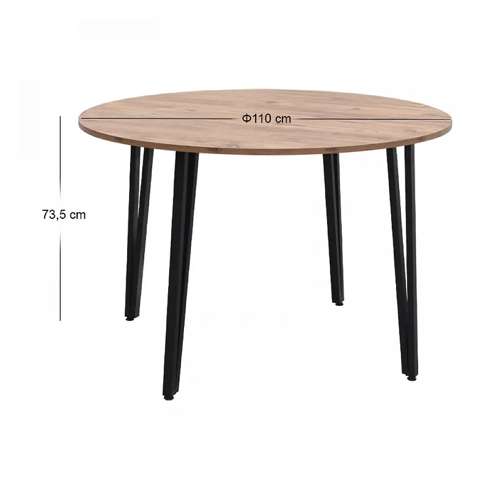 Τραπέζι Zeno Megapap χρώμα ακακίας Ø110x73,5εκ. | GP038-0029,1