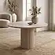 Τραπέζι Hazar Megapap Mdf χρώμα travertine - sandstone Ø119,5x76εκ. | GP038-0034,1