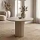 Τραπέζι Hazar Megapap Mdf χρώμα travertine - sandstone Ø100,5x76εκ. | GP038-0035,1