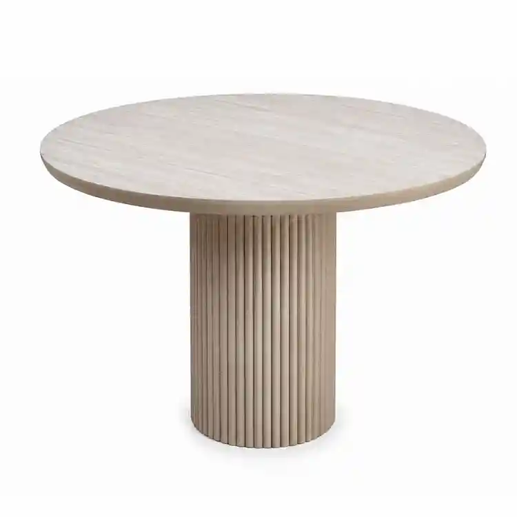 Τραπέζι Hazar Megapap Mdf χρώμα travertine - sandstone Ø100,5x76εκ. | GP038-0035,1