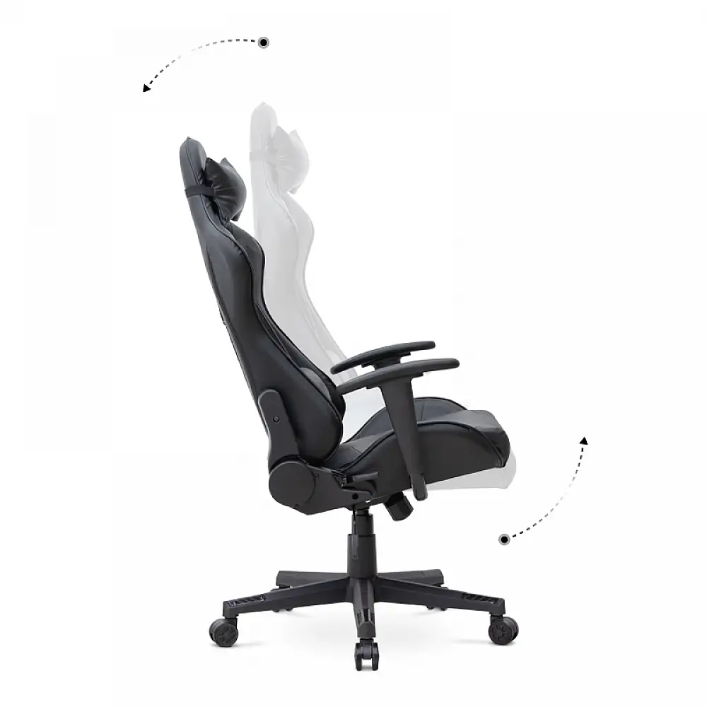 Καρέκλα γραφείου Gaming Alonso Megapap από τεχνόδερμα χρώμα μαύρο 67x70x125/135 εκ. | GP040-0008,1