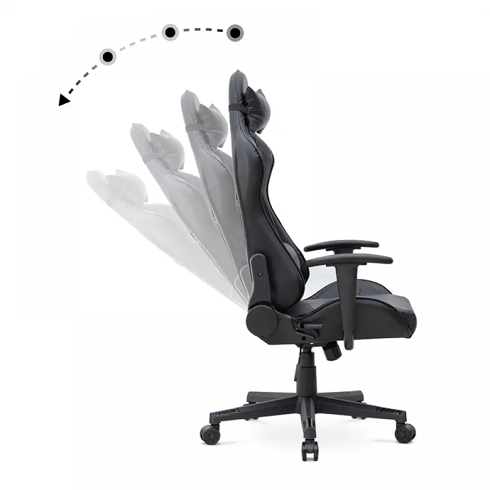 Καρέκλα γραφείου Gaming Alonso Megapap από τεχνόδερμα χρώμα μαύρο 67x70x125/135 εκ. | GP040-0008,1