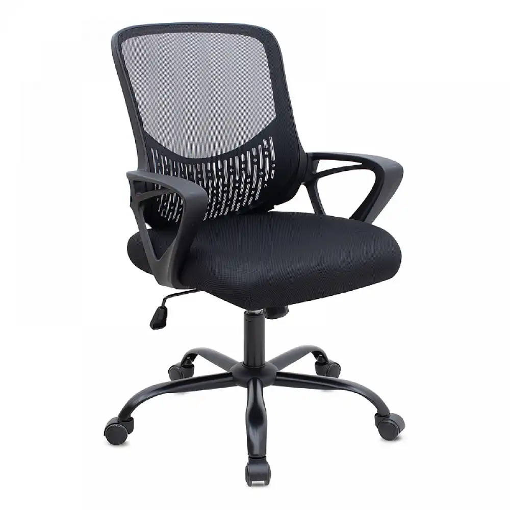 Καρέκλα γραφείου Freda Megapap με ύφασμα Mesh χρώμα μαύρο 65x65x90/100εκ. | GP040-0020,1