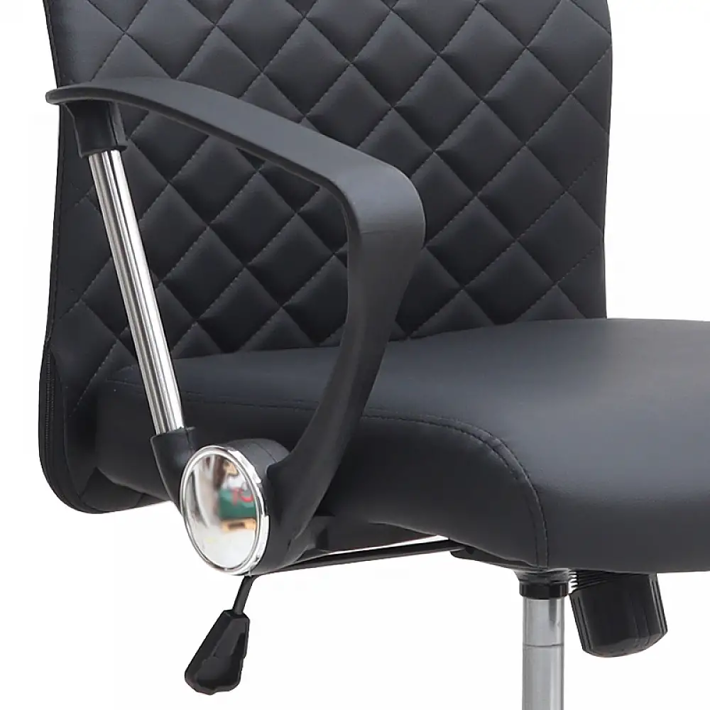 Καρέκλα γραφείου Novaro Megapap από τεχνόδερμα χρώμα μαύρο 61x68x111/121εκ. | GP040-0026,1